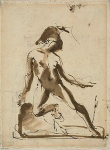Mytologinen hahmo: (etusivu); hahmoluonnoksia (kääntöpuoli). tekijältä Unknown artist