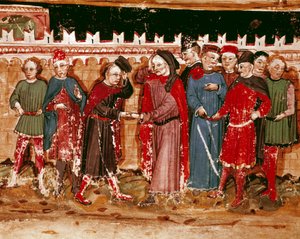 Minigabellin virkamiehet käsikirjoituksesta (Ms. H V-5) "Codex de Privilegs" tekijältä Unknown artist
