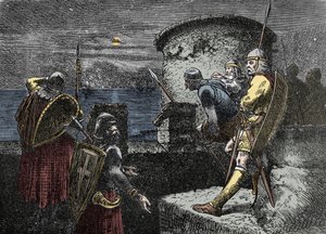 Pohjolan tähystäjällä - varegue vartija (varangilainen) tarkkailee horisonttia linnoitusten takana tekijältä Unknown artist