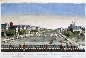 Orpojen talo ja Amstel-silta Amsterdamissa - Optinen näkymä tekijältä Unknown artist