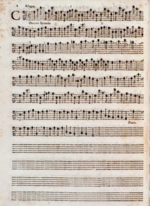 Sivu kappaleen "" Concerti a cinque, op. 5" kirjoittanut Tomaso Albinoni tekijältä Unknown artist
