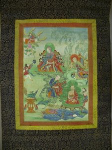 Maalattu banneri (Thangka) seitsemän kappaleen sarjasta Gayadharan, intialaisen Sakya-panditin kunniaksi. tekijältä Unknown artist