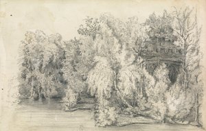 Osa rakennusta, jota ympäröi metsä tekijältä Unknown artist