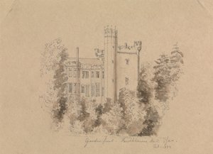 Parte de um castelo cercado por árvores finlandesas tekijältä Unknown artist
