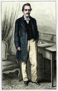 Paul du Chaillu (1837-1903), ranskalainen Päiväntasaajan Afrikan tutkimusmatkailija. tekijältä Unknown artist