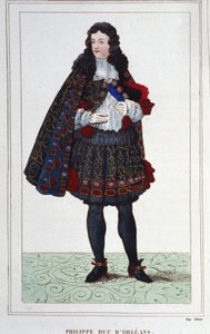 Philip II, Orléansin, Chartresin, Valoisin, Nemoursin ja Montpensierin herttua (1674-1723). Ranskan valtionhoitaja 1715-1723. Kaiverrus vuodelta 1830. tekijältä Unknown artist