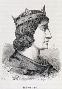 Philippe IV le Bel (1268 - 1314) - Henri Martinin teoksessa "Suositun Ranskan historia", Jouvet, Paris, T.1 tekijältä Unknown artist