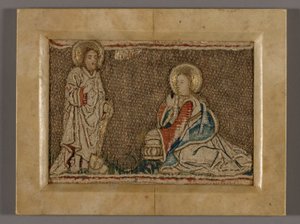 Kuva (luultavasti Orphrey-nauhasta, jossa Kristus Maria Magdaleenan edessä). tekijältä Unknown artist