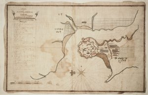 Garian kaupungin ja linnoituksen suunnitelma, noin 1755 (tussi, akvarelli). tekijältä Unknown artist