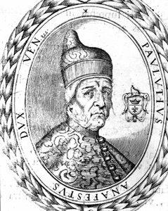 Muotokuva Paoluccio Anafesto (697-717). Venetsian ensimmäinen doge. tekijältä Unknown artist