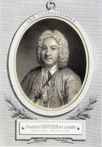 François Couperin dit Le Grandin muotokuva medaljongissa, n. 19. s. tekijältä Unknown artist