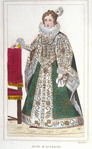 Anne of Austrian (1601-1666) muotokuva. Kaiverrus vuodelta 1830 tekijältä Unknown artist