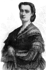 Carlotta Pattin (1835-1889) muotokuva Adelina Pattin lyyristä laulajasiskosta. tekijältä Unknown artist