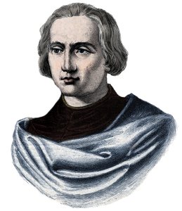 Kristoffer Kolumbuksen muotokuva (Christopher Columbus, Cristoforo Colombo, Cristobal Colon) (1451-1506) Kaiverrus 1800-luvulta tekijältä Unknown artist