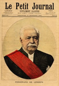 Muotokuva Ferdinand de Lessepsistä (1805-1894), jota kutsutaan "suureksi ranskaksi", diplomaatiksi ja yrittäjäksi, hän on Suezin kanavan pääpromoottori, joka yhdistää Välimeren Port-Saidin Punaisenmeren Suesiin (Egypti) ja Panaman kanava, joka yhdistää tekijältä Unknown artist