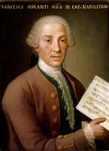 Muotokuva Francesco Durantesta (1684-1755), urkurista ja napolilaisen kappelin Anonymous-maalauksen mestarista. 1700-luvun Bologna, Civic Musical Bibliographic Museum tekijältä Unknown artist