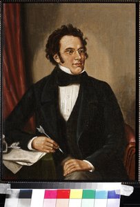Franz Schubertin muotokuva (öljy kankaalle) tekijältä Unknown artist