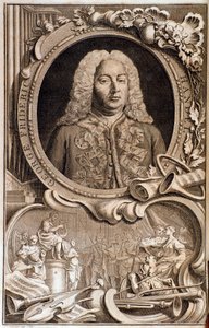 Georg Friedrich Händelin (ou Handel) muotokuva (1685-1759) "" Aleksanterin juhlan""" 1700-luku. Bologna, civico museo bibliografico tekijältä Unknown artist