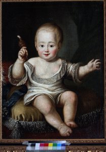 Muotokuva Venäjän suurruhtinas Aleksanteri Pavlovitšista (1777-1825) vauvana, nimettömänä. Öljy kankaalle, 1770-luvun loppu tekijältä Unknown artist