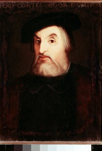 Muotokuva Hernan CORTESista (1485-1547), espanjalainen Meksikon valloittaja. Anonyymi maalaus. Madrid, Kansalliskirjasto. tekijältä Unknown artist