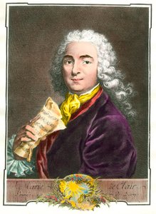 Jean Marie Leclairin (1697-1764) muotokuva, muusikko, säveltäjä ja kuninkaan huoneen balettimestari. Kaiverrus 1700-luvulta. Yksityinen kokoelma tekijältä Unknown artist