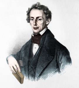 Johann Christian Dopplerin (1803-1853) muotokuva. itävaltalainen fyysikko. 1800-luvun kaiverrus. tekijältä Unknown artist