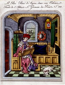 Anjoun kuninkaan Renen (1409-1480) muotokuva”” kutsuu kabinetissaan myös Napolin Rene I tai Sisilian Rene - kaiverrus miniatyyrin mukaan tekijältä Unknown artist