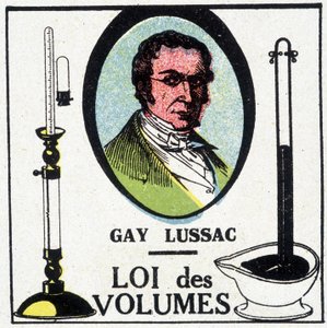 Louis-Joseph Gay-Lussac (Louis Joseph Gay Lussac) (1778-1818), ranskalaisen fyysikon ja kemistin muotokuva, jota edustaa tilavuuslaki. tekijältä Unknown artist