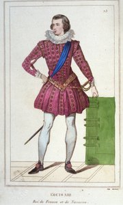 Ludvig XIII:n (1601 - 1643) muotokuva, Ranskan kuninkaan kaiverrus vuodelta 1830 tekijältä Unknown artist