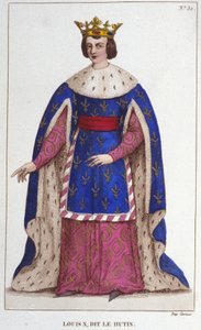 Muotokuva Louis X the Hutinista (1289 - 1316), Ranskan kuninkaan kaiverrus vuodelta 1830 tekijältä Unknown artist