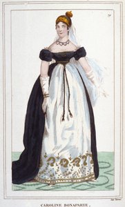 Muotokuva Marie-Annonciadesta, joka tunnetaan nimellä Caroline Bonaparte (1782-1839), prinsessa Murat, Napolin kuningatar. Kaiverrus vuodelta 1830 tekijältä Unknown artist