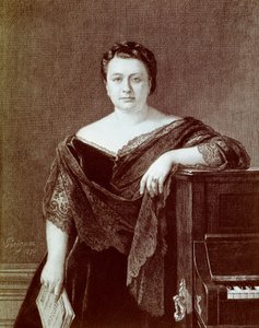 Muotokuva Marietta Albonista (1826-1894), italialainen kontralaulaja. Kaiverrus 1800-luvun yksityiskokoelmasta tekijältä Unknown artist