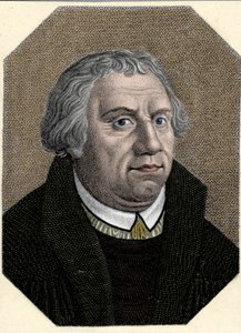 Martin Lutherin (1483-1546), saksalaisen uskonnonuudistajan muotokuva. tekijältä Unknown artist