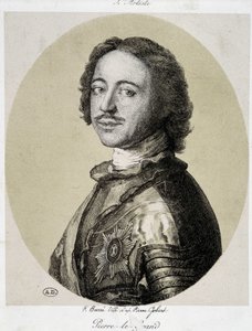 Pietari Suuren muotokuva - kaiverrus tekijältä Unknown artist