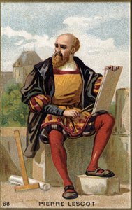 Pierre Lescotin (1515 - 1578) muotokuva ranskalaisesta arkkitehdista ja taidemaalarista. 1800-luvun kromolitografia. tekijältä Unknown artist