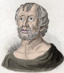 Muotokuva Lucius Annaeus Senecasta (4 eKr.-65 jKr. JC), stoilaisen koulukunnan filosofista, näytelmäkirjailijasta ja roomalaisesta valtiomiehestä. tekijältä Unknown artist