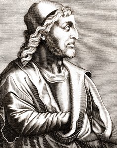 Simone Martinin (1283 - 1344) muotokuva. tekijältä Unknown artist
