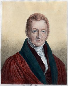 Muotokuva Thomas Malthusista (1766 - 1834), englantilainen taloustieteilijä ja pastori. Kaiverrus 1800-luvulta. Yksityinen kokoelma. tekijältä Unknown artist