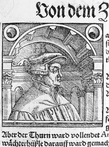 Ulrich Zwinglin (1484 - 1531), sveitsiläisen uskonnonuudistajan muotokuva. tekijältä Unknown artist