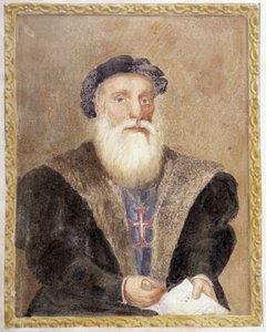 Vasco de Gaman muotokuva - Richard Henri Majorin "" Portugalin prinssi Henrin elämä, sukunimellä Navigaattori" tekijältä Unknown artist