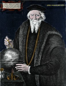 Muotokuva navigaattorista Sebastiano Cabotosta (Sebastien Cabot) (1476 - 1557), joka isänsä kanssa löysi Labradorin ja Newfoundlandin. Kaiverrus. tekijältä Unknown artist