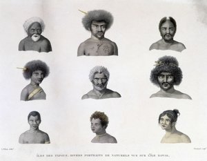 Papuan muotokuvia Rawakin saarelta. tekijältä Unknown artist