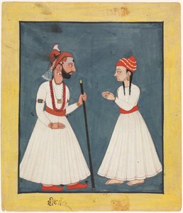 Raja Shamsher Sen nuorten kanssa tekijältä Unknown artist