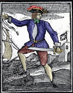 Merirosvo Howell Davisin edustus, aktiivinen noin 1718-1719. tekijältä Unknown artist