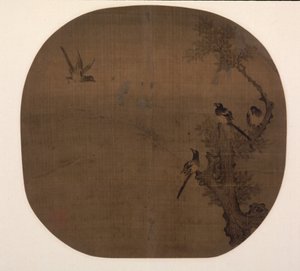 Paluumuuttavat linnut ja vanha sypressi tekijältä Unknown artist