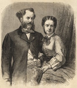 Richard Klemens von Metternich (1829-1895) ja Pauline Metternich (Pauline Clementine Marie Walburge, kreivitär Sandor von Szlavnicza - Metternich-Winneburg zu Beilsteinin prinsessa) (1836-1921) - Vuoden 1864 maineikas universumi tekijältä Unknown artist