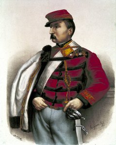 Risorgimento: Muotokuva Nino Bixiosta (1821-1873), italialainen sotilas ja poliitikko. Hän oli tärkeässä roolissa Italian Unitessa. tekijältä Unknown artist