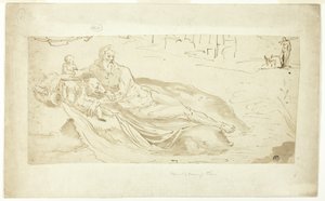 Tiber-joki, jossa Romulus ja Remus tekijältä Unknown artist