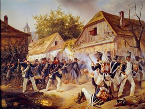 Venäjän kampanja: "" Vandammen joukkojen antautuminen Culmin taisteluun (Kulm) 30.8.1813"" 1813 Pariisi, Armeen museo tekijältä Unknown artist