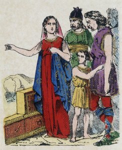 Sainte Genevieve (422-502), Pariisin suojeluspyhimys, sai pariisilaiset luopumaan kaupunkistaan, jota hunnien kuningas Attila uhkasi vuonna 451. tekijältä Unknown artist